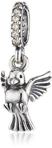 Pandora Golden Cubic Zirconia Dove Of Peace Pendant Charm image