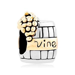Pandora Golden Grap Wine Barrel Charm image