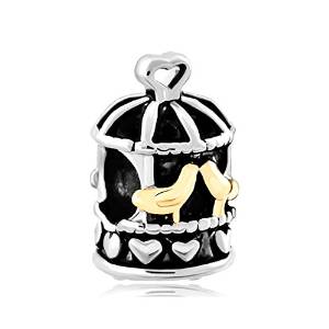 Pandora Golden Songbirds In Birdcage Charm image