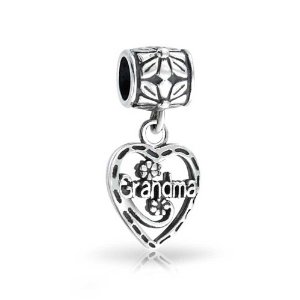 Pandora Grandma Vintage Style Heart Dangle Charm