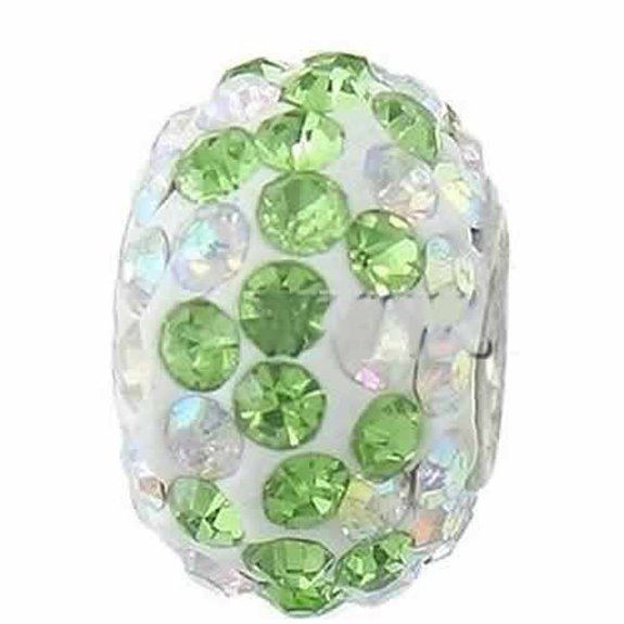 Pandora Green And Clear Rhinestone Charm