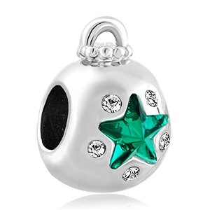Pandora Green Crystal Star Clear Rhinestone Handbag Charm