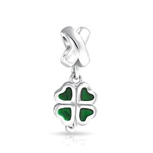 Pandora Green Enamel Four Leaf Clover Shamrock Charm image