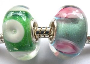 Pandora Green Glass Lampwork Pair Charm