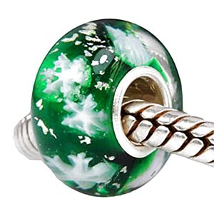 Pandora Green Glass Snowflakes Christmas Charm image