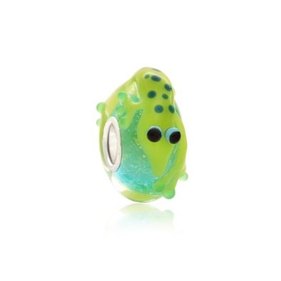 Pandora Green Lizard Gecko Murano Glass Sterling Silver Charm image
