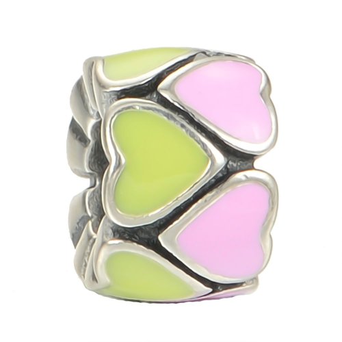 Pandora Green Love Lime Hearts Charm