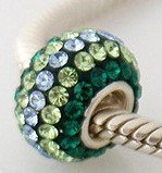 Pandora Green Stripe Mix Swarovski Crystal Charm