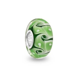 Pandora Green Swirl Murano Glass Charm