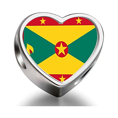 Pandora Grenada Flag August Birthstone Photo Flower Charm image