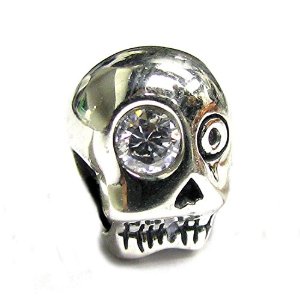 Pandora Halloween Skeleton Skull CZ Charm