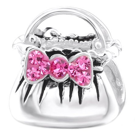 Pandora Handbag Set With Pink Stone Charm