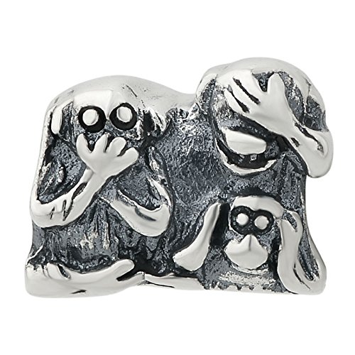 Pandora Hear No Evil See No Evil Speak No Evil Monkeys Charm image