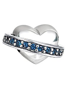 Pandora Heart Blue Pave Crystal Charm