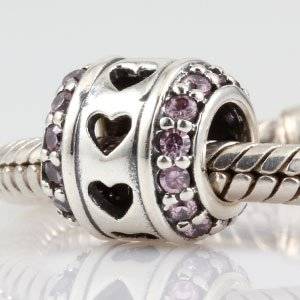 Pandora Heart Cut Outs Crystal Barrel Charm