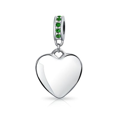 Pandora Heart Dangle Emerald Crystals Charm