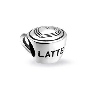 Pandora Heart Latte Art Coffee Cup Charm