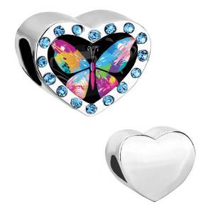 Pandora Heart Love Aquamarine Blue Swarovski Crystal Charm