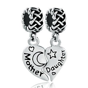 Pandora Heart Love Moon Star Mother Daughter Charm