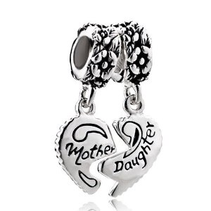 Pandora Heart Mother Daughter Dangle Pendant Charm