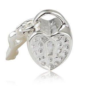 Pandora Heart Padlock Key Charm