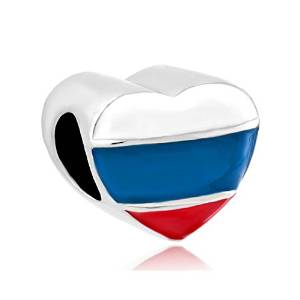 Pandora Heart Russian Flag Charm