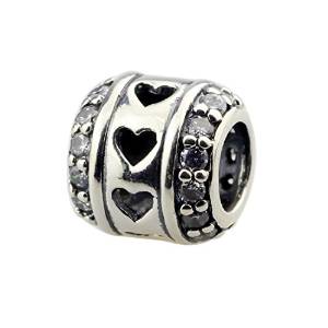 Pandora Heart Spacer Clear Crystal Charm