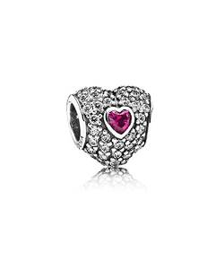 Pandora Heart With Paved Sapphire Austrian Crystals Charm image