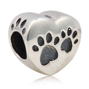 Pandora Heart With Paw Prints Charm