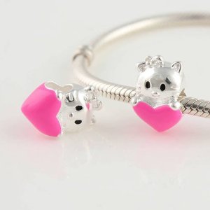Pandora Hello Kitty Pink Heart Enamel Charm image