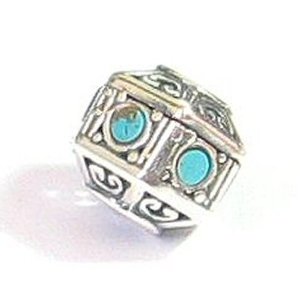 Pandora Hexagon Turquoise Stone Charm