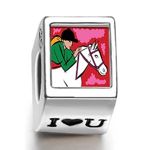 Pandora Hobbies Ride Horse Photo I Love U Charm image