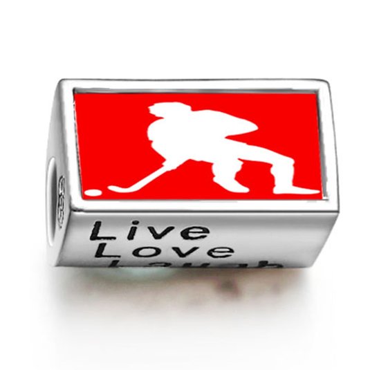 Pandora Hockey Player Cylindrical Photo Charm image