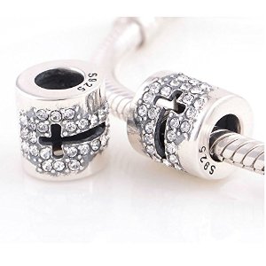 Pandora Holly Cross Clear Crystal Charm