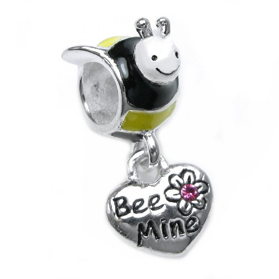 Pandora Honey Bee Mine Pink CZ Love Heart Dangle Charm