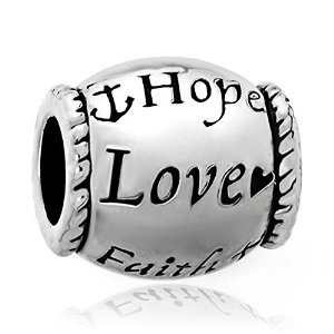 Pandora Hope Love Faith Barrel Charm image