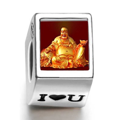 Pandora Huge Buddha January Birthstone Photo Flower Charm image