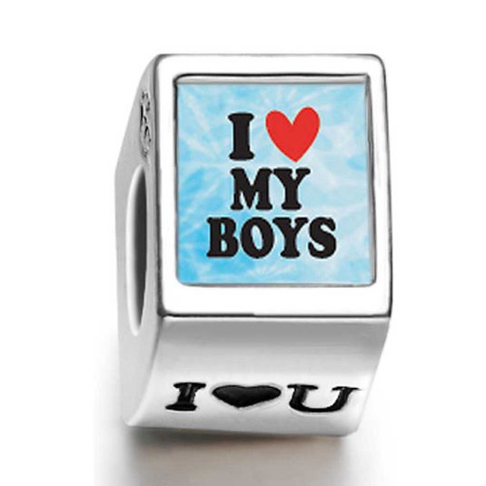 Pandora I Heart My Boys Round Photo Charm