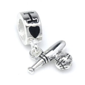 Pandora I Love Baseball Bat Charm image