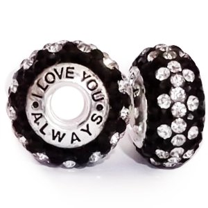 Pandora I Love You Always Black Crown CZ Charm image