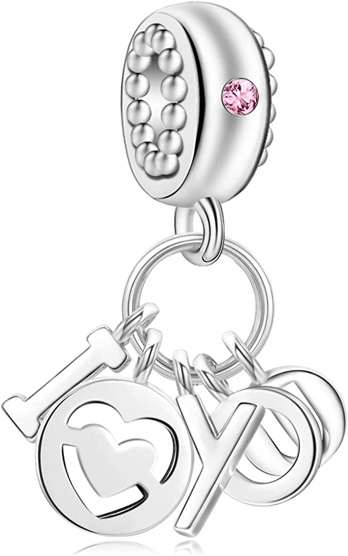 Pandora I Love You Always Pink CZ Austrian Crystals Charm