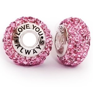 Pandora I Love You Always Pink Swarovski Crystals Charm image