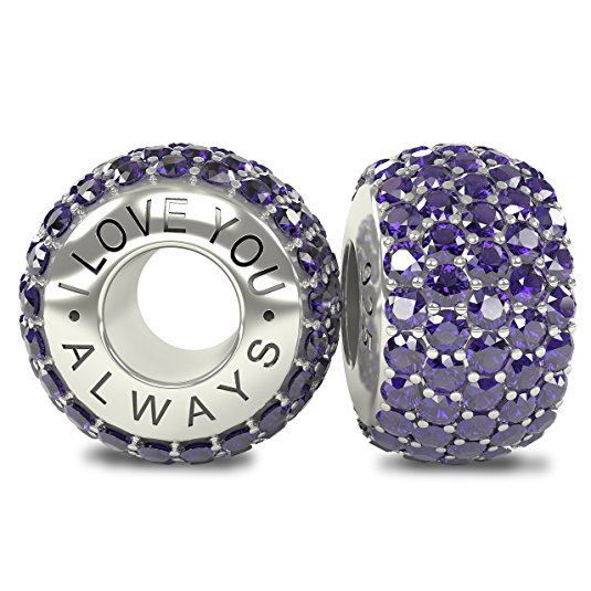 Pandora I Love You Always Purple Crystals Charm