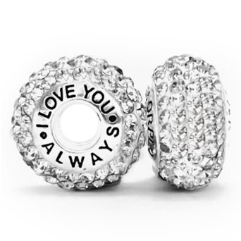 Pandora I Love You Always White CZ Austrian Crystals Charm