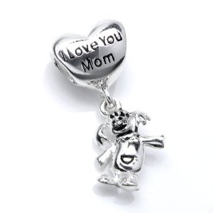 Pandora I Love You Mom Heart Girl Charm