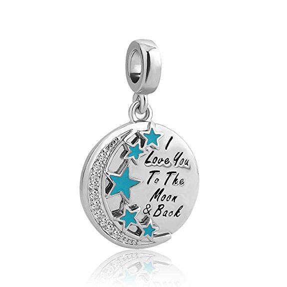 Pandora I Love You To The Moon And Back Swaroski Crystal Dangle Charm image