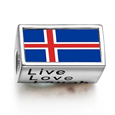 Pandora Iceland Flag Words Live Love Laugh Charm image