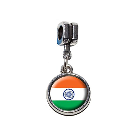 Pandora India Flag Photo Flower Dangle Charm image