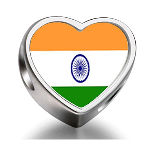 Pandora India Flag Words Live Love Laugh Charm image