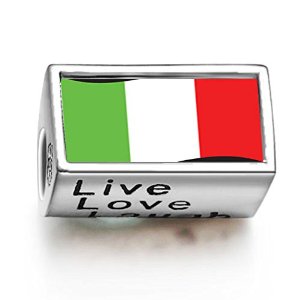 Pandora Italy Flag Words Live Love Laugh Charm